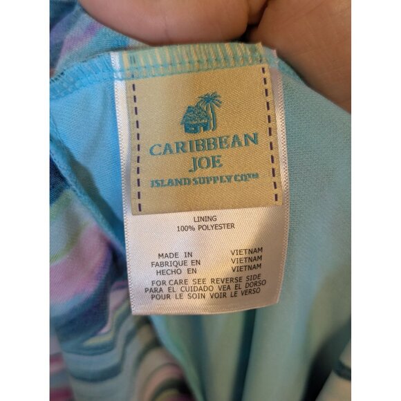 Colorful Caribbean Joe Womens Tank Top With Ruffle Layers & Adjustable Straps Si - Picture 4 of 5